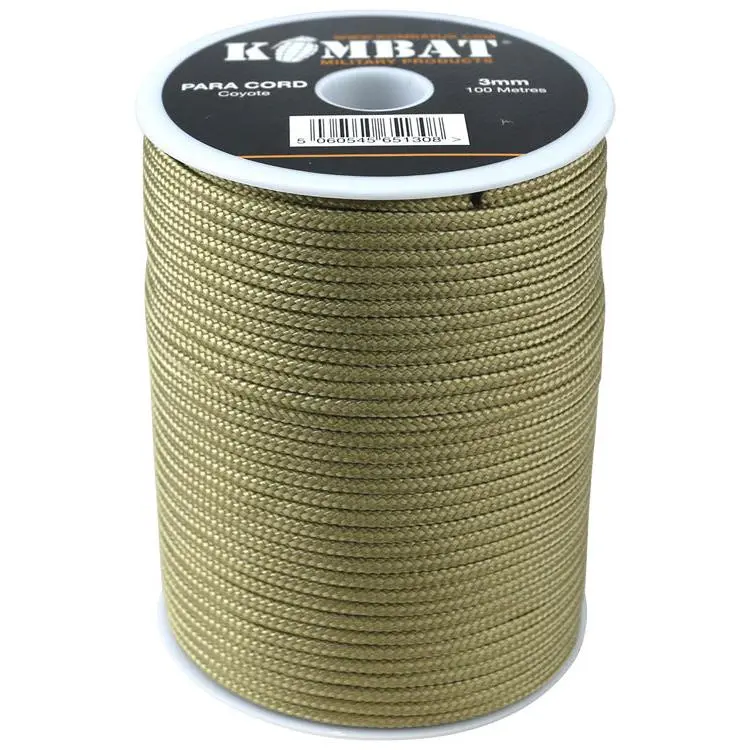 Kombat UK Paracord - 100m Reel - Coyote