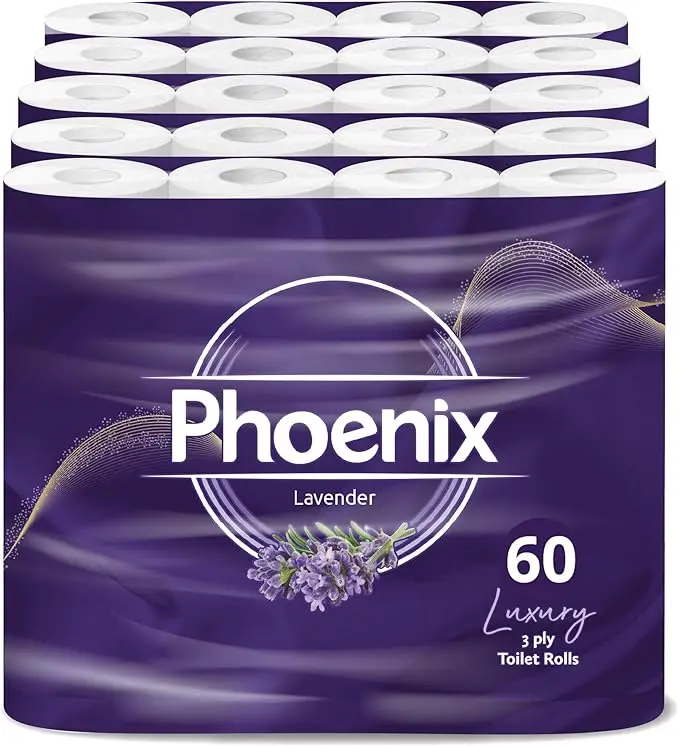 Fragranced Luxury Toilet Rolls Bulk Buy - Quilted White 3 Ply Toilet Paper - Pack of 60 Toilet Tissue (12 x 5 Packs) 0