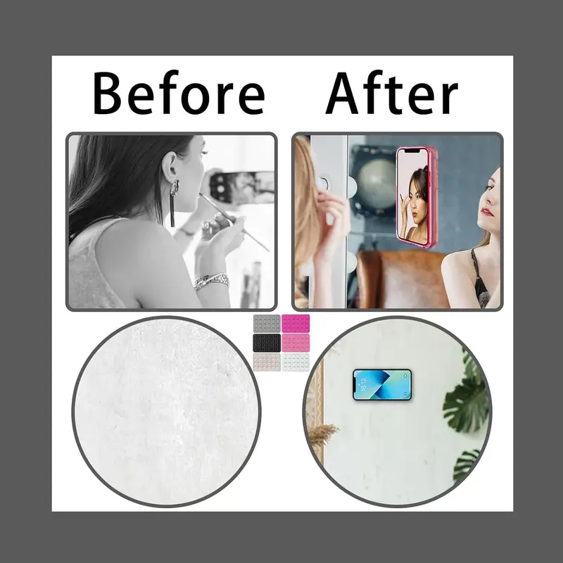 6 PCS Sticky Phone Grip, Silicone Suction Cup Holders, Suction Cup Holder, Anti-Slip Phone Sticker for Walls, glass, tiles, Compatible with All Phones and Cases 4