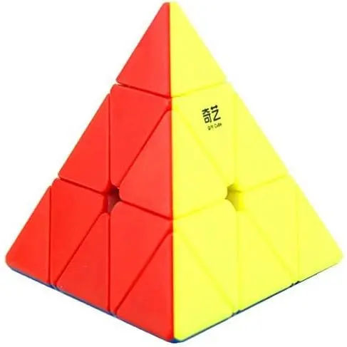 CuberSpeed pyraminx Speed Cube Stickerless Magic Cube Qiyi Qiming Pyramid Stickerless Speed Cube 4