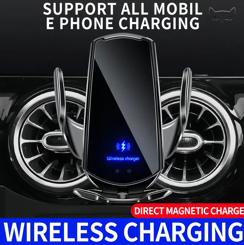 Car-mounted Wireless Phone Holder，car-mounted bracket，wireless charging，phone holder，inductive opening and closing，car navigation，wireless charging 2