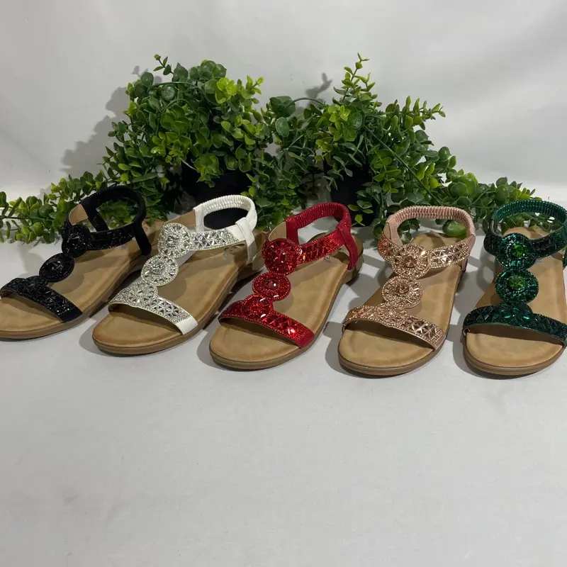 Women's Glitz Circle Front Sandals for Summer - Padded for Comfort - sh115