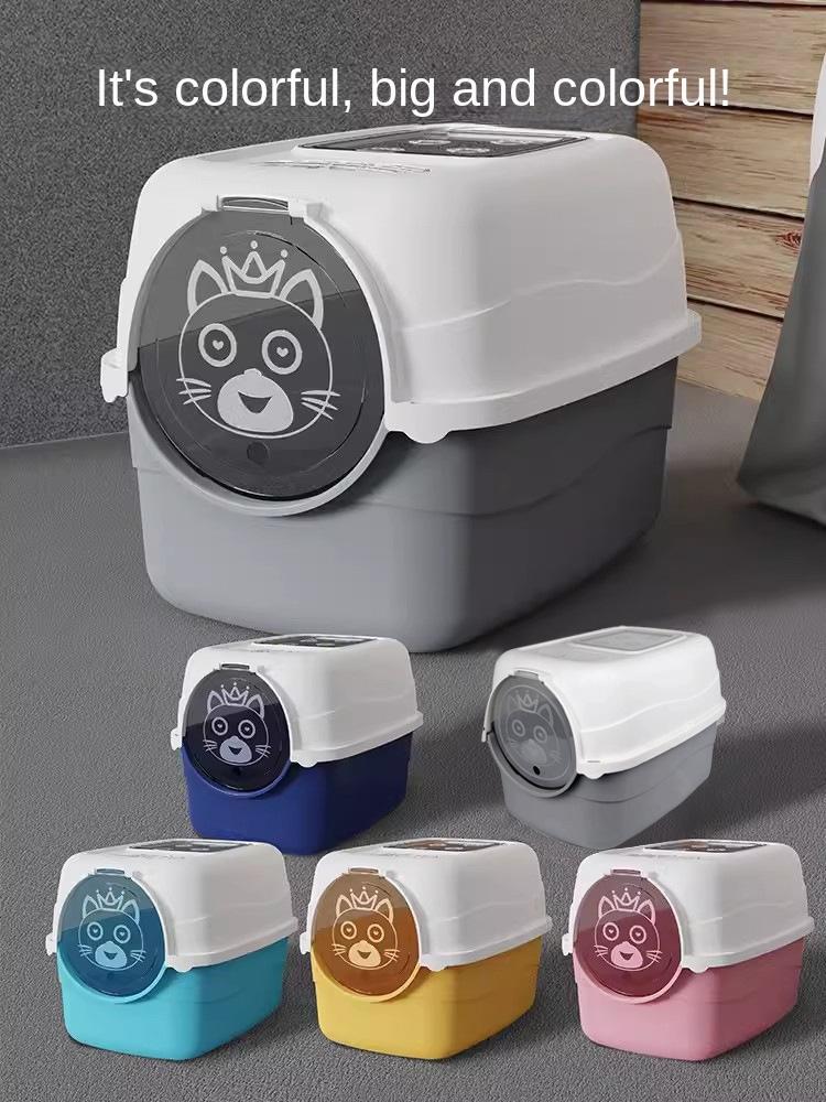 Product Introduction of Cat Litter Box Fully Enclosed Cat Toilet Extra Large Deodorizing Anti-Splash with Sand Kitten Sand Poop Box Cat Supplies 5