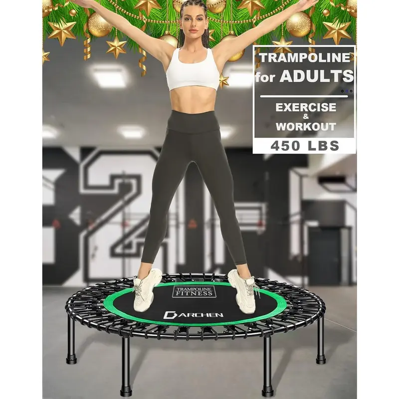 200 KG Rebounder Mini Trampoline for Adults, Indoor Small Rebounder Exercise Trampoline for Workout Fitness for Quiet and Safely Cushioned Bounce Adults Kids [100 CM] 4