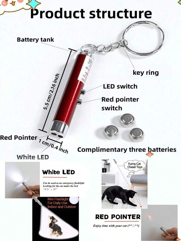 2-In-1 LED + Laser Cat Toy - Multifunctional Cat Teaser Wand, Interactive Pet Toy, Best Cat Toys, Portable Keychain Laser 5