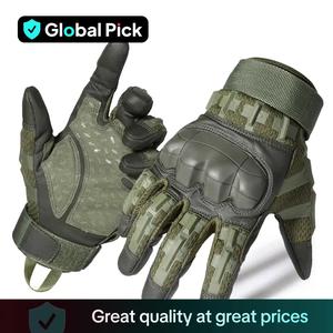 Outdoor Sports Gloves, High Sensitivity Touch Screen Pu Leather Gloves, Outdoor Mountaineering Motorcycle Cycling Sports Protective Gloves