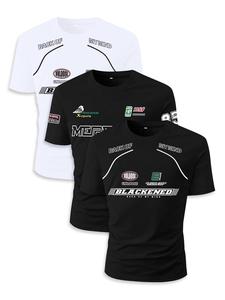 Men's Letter Print Round Neck Tee, Casual Short Sleeve Crew Neck T-shirt for Summer, Fashion Men's Top for Daily Wear