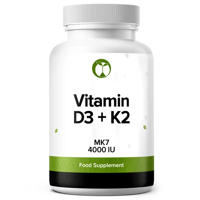 Vitamin D3 and K2 MK7 Tablets - 3rd Party Tested Dietary Supplement 0