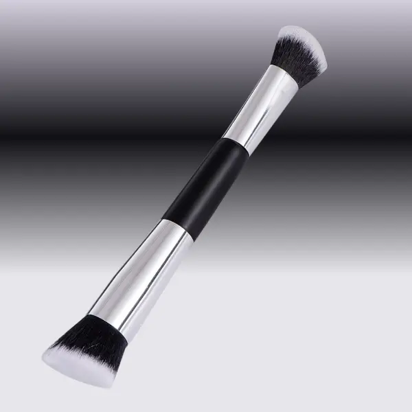 Double-Ended Foundation Makeup Brush – Buffing, Blending, Highlighting, Contouring for Cream, Powder & Liquid Products makeup brush 0