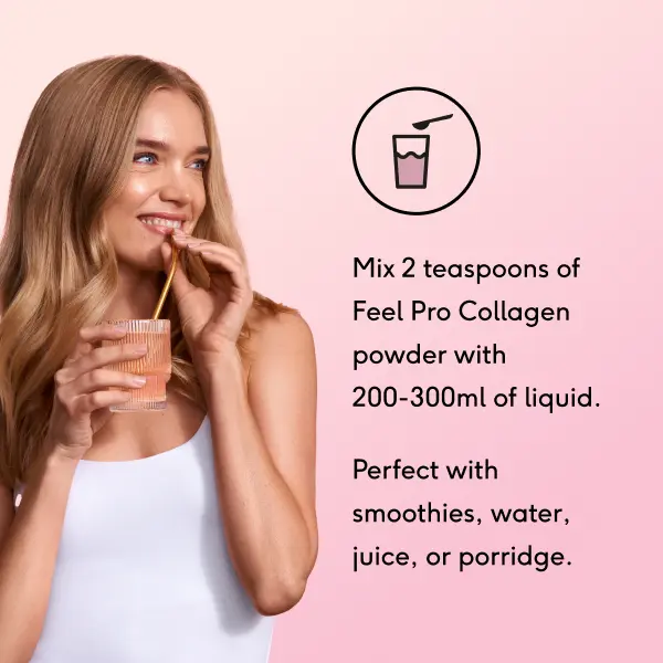 Feel Pro Collagen - Powder - Peach, Vegan, Anti-Wrinkle, Skin, Hair, Nails (30 Servings) 6