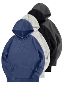 Men's Solid Color Hoodie, Casual Loose Long Sleeve Hooded Sweatshirt for Spring & Fall, Fashion Men's Clothes for Daily Wear