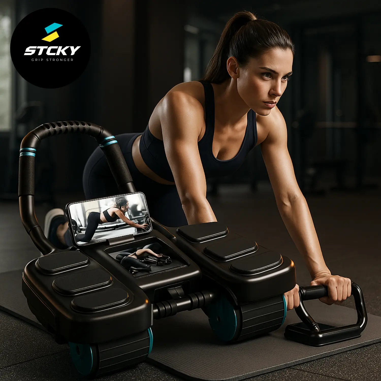 Automatic Rebound Ab Roller + 1 Free Knee Mat and Elbow Supports Core Training Home Workout Home Workouts Core Muscle for all Traning Uk Stock exercise equipment tummy