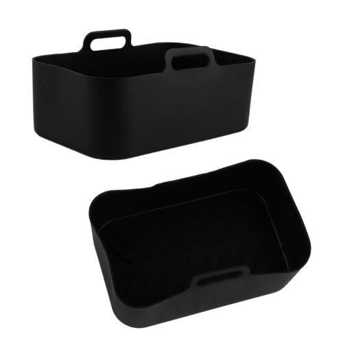 2PCS Square Silicone Pot For NINJA Air Fryer Kitchen BBQ Plate Heating Baking UK 1