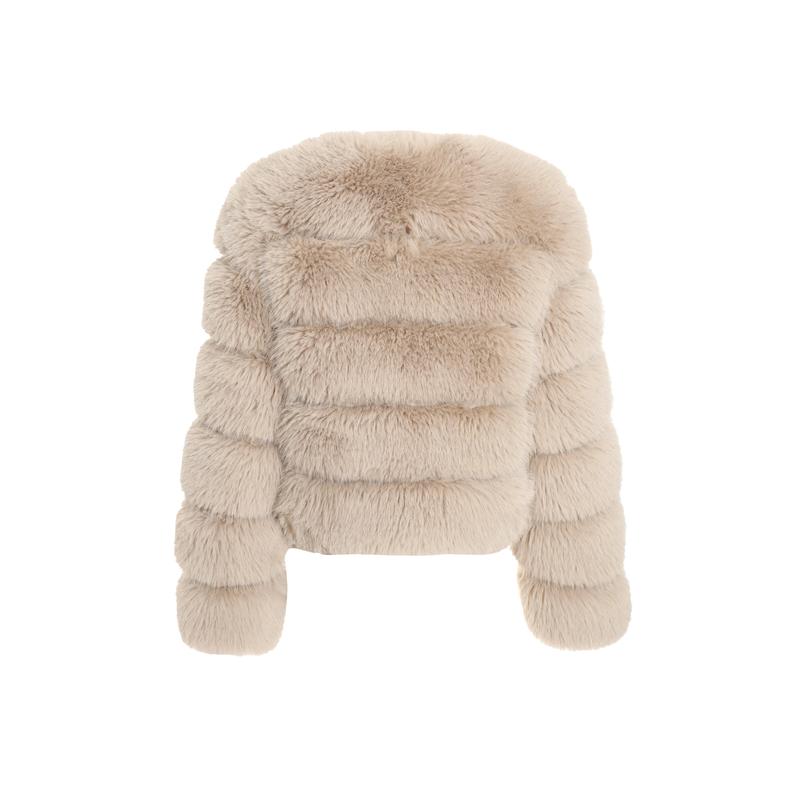 Quiz Clothing Stone Faux Fur Jacket 4