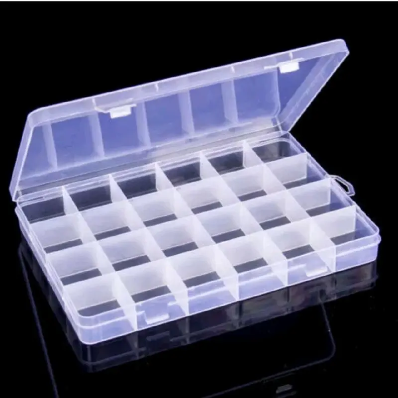 24 Compartment Small Organiser Storage Plastic Box Craft Nail Art Fuse Beads - Z139 0
