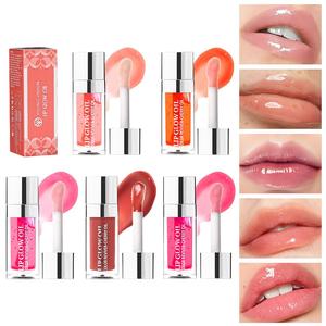 Long Lasting Lip Oil, 5 Counts/set Moisturizing Lip Gloss, Glossy Hydrating Lip Glaze, Plumping Lip Oil for Girls & Women, Extreme Lip Plumper