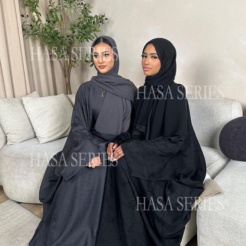 HASASERIES  HS5865 Elegant and Simple · Three-dimensional Jacquard Long Skirt Elegant Style Robe abaya girl 1