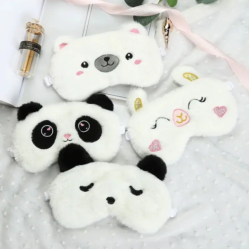 Cute Big Eyes Plush Sleep Mask for Kids – Soft Cartoon Cat Eyepatch for Travel, Nap, Bedtime, and Party Gifts 0