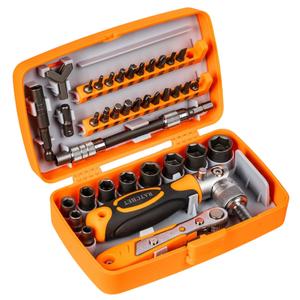 Ratchet Screwdriver Tool Set, Socket Set & Screwdriver Bit Set with Rotatable Ratchet Handles & Storage Case, Magnetic Ratchet Screwdriver, Household Repair Tool Kit for Bike