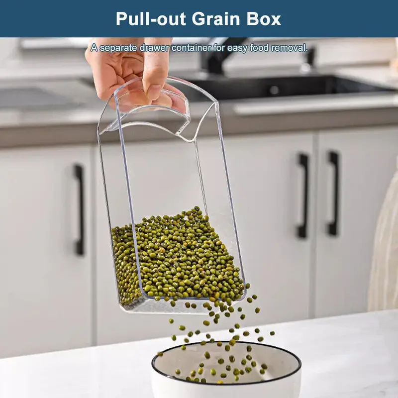 Rotatable Food Sealed Storage Container Grain Box Cereal Dispenser Rice Tank UK Kitchen Lid preserving containers 6