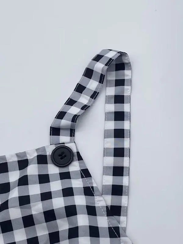 Women's Plaid Print Jumpsuit, Casual ComfyWide Leg Overalls for Daily Wear, Ladies Overallsfor All Seasons 4