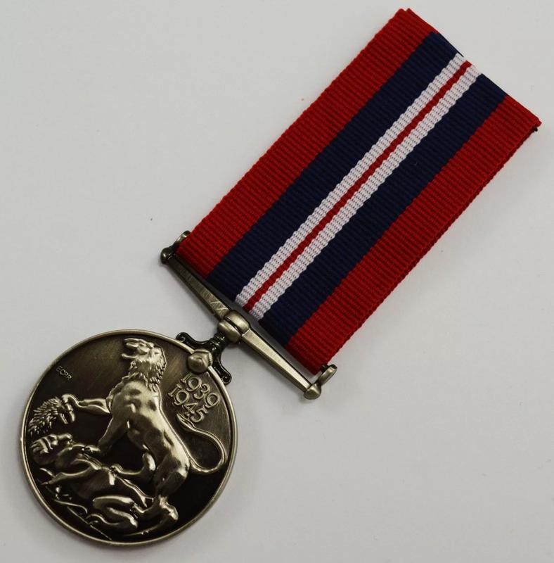 Superb Full Size Replica WW2 War Medal 1939-1945 with Ribbon, George VI 1