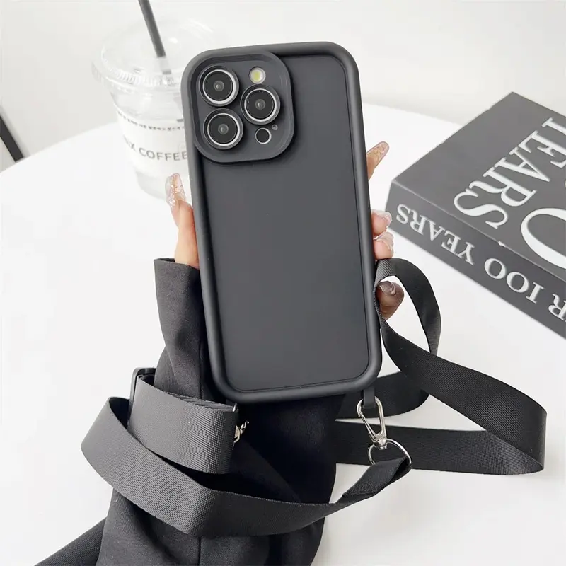 Crossbody Cord Rope Lanyard Necklace Case For iPhone 16 14 11 12 13 15 Pro Max XS X XR 8 7 Plus Shockproof Soft Silicone Cover 7