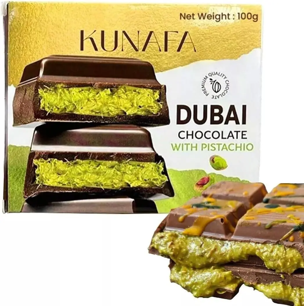 Dubai Chocolate Bar Pistachio Kunafa - Trending & Delicious! 100g