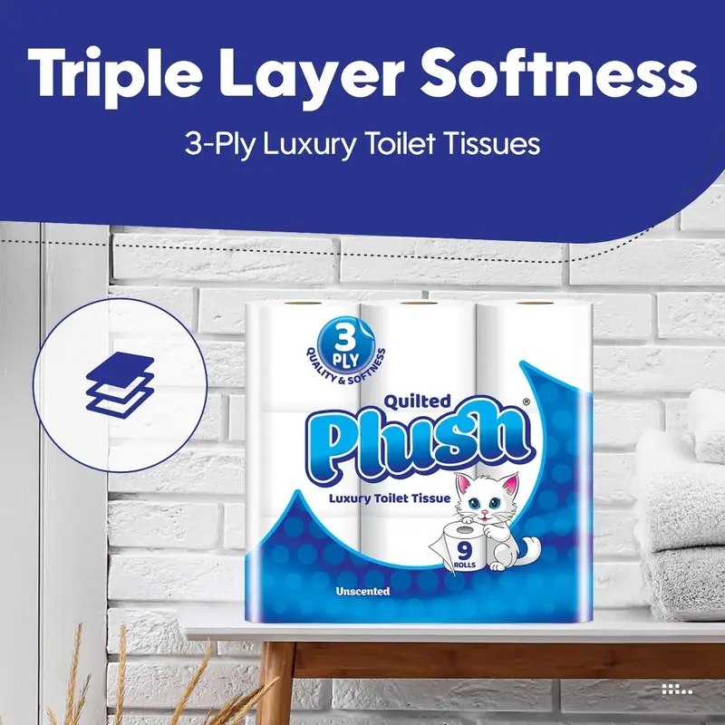 90 x Toilet rolls 3Ply, 18 x Kitchen Rolls, Luxury Quilted, Soft and gentle, Flushable Eco-friendly Disposable Sustainable, Family Sheets Wipes soft Bathroom Set Wipes Household 1
