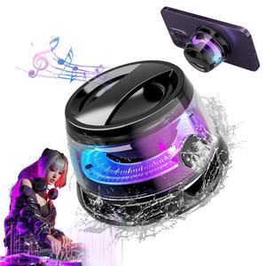 Magnetic Portable Speaker, USB Rechargeable Wireless Speaker with LED Light, TWS Stereo Speaker for Outdoor Biking & Gaming, Traveling, Camping, Picnics, Audio