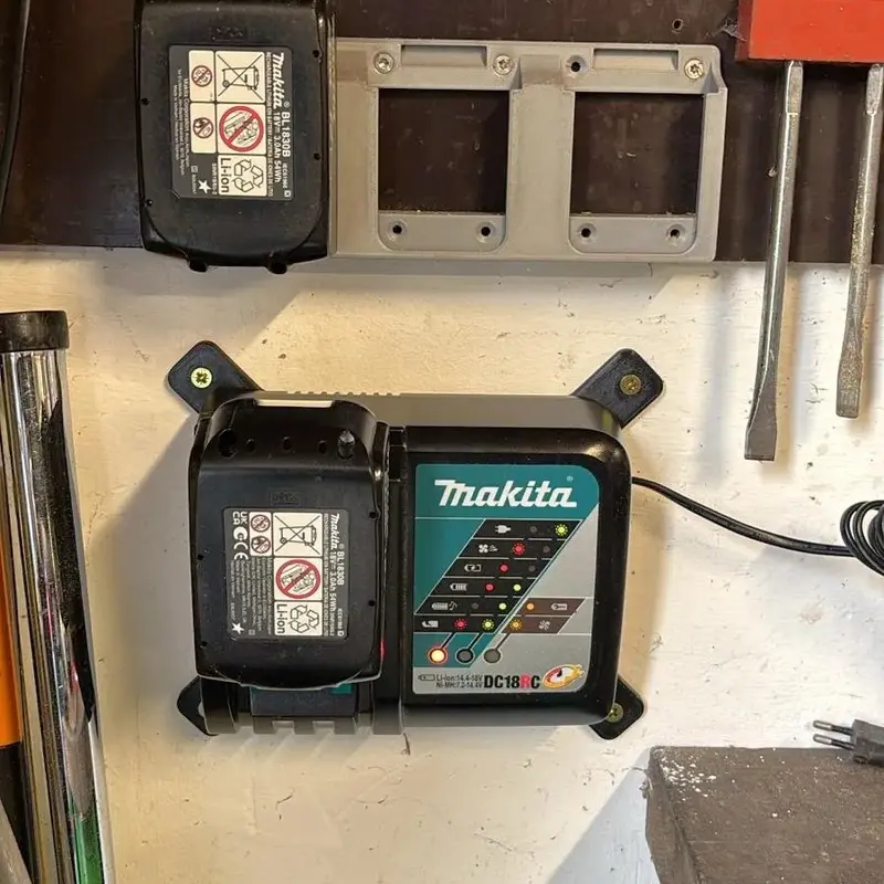 Makita DC18RC Charger Wall Mount – Space-Saving Plastic Holder for Cordless Tool (FREE Shipping) 5
