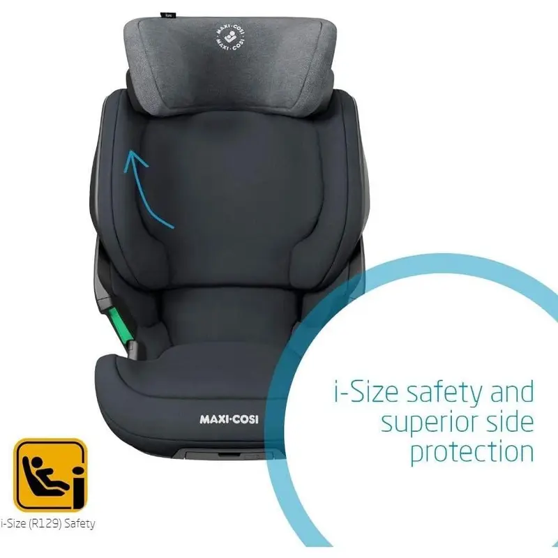 Kore i-Size High Back Booster Seat, 3.5 - 12 years, 100 - 150 cm, ISOFIX Car Seat, Adjustable Height/Width, Side Protection System Plus, Quick & Easy Buckle Up, Authentic Graphite 4