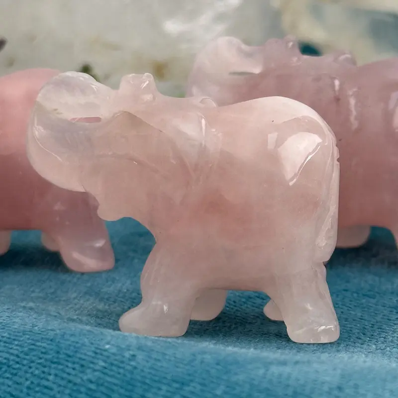 Rose Quartz Elephant - Mini 1