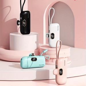 Portable Power Bank, Rechargeable Battery Pack, 1 Count 5000mAh USB Power Bank, Compatible with iPhone 11 12 13 13 Pro Max 14 Pro Max 15 16 16 Pro 16 Pro Max & Samsung Xiaomi Phone Series