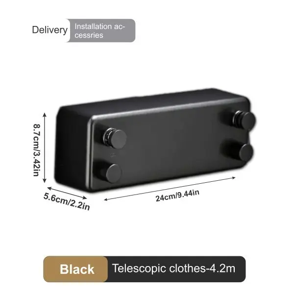 Heavy-Duty Retractable Clothesline - 4.2m Stainless Steel Wire - Easy Install - Indoor/Outdoor Use - Invisible - for Rental Balcony and Home - Laundry 1