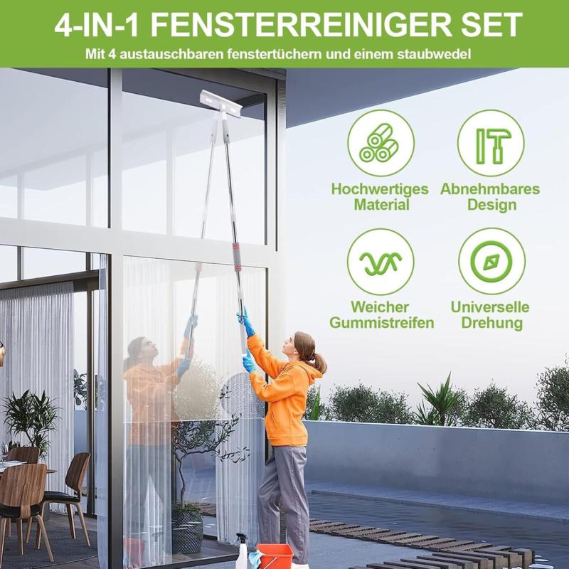 Wall Cleaner with Long Handle Baseboard Wall Cleaner Mop 360°   Rotation for Home Cleaning Microfiber 1