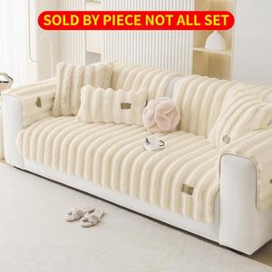 Solid-Color Faux Fur Sofa Cover, Couch Cover, Sofa Slipcover, Dustproof Sofa Cover, Non-slip & Soft-Comfortable Sofa Mat, Universal Sofa Protector for Home, Living Room, Dormitory & Hotel, Valentine's Day gift