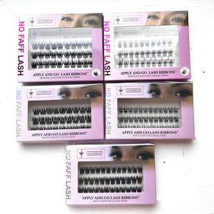 Pre-Glued Cluster Lashes No Faff Lashes - DIY Lash Extensions for Everyday Wear - Plant Fibre Eyelashes with K Glue for Longevity & Fluffy 3D Look