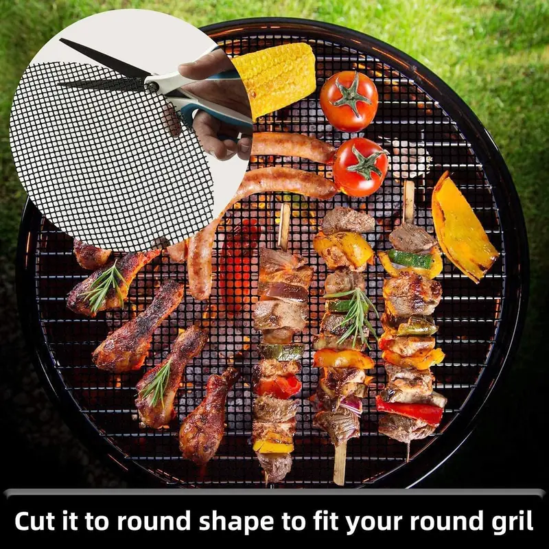 3PCS BBQ Grill Mesh Mat Set, 3PCS Non-Stick Reusable Grill Mats Baking Accessories for Grilling Meat, Vegetables, Cooking, Baking, Grilling and Baking, 40x33cm 1