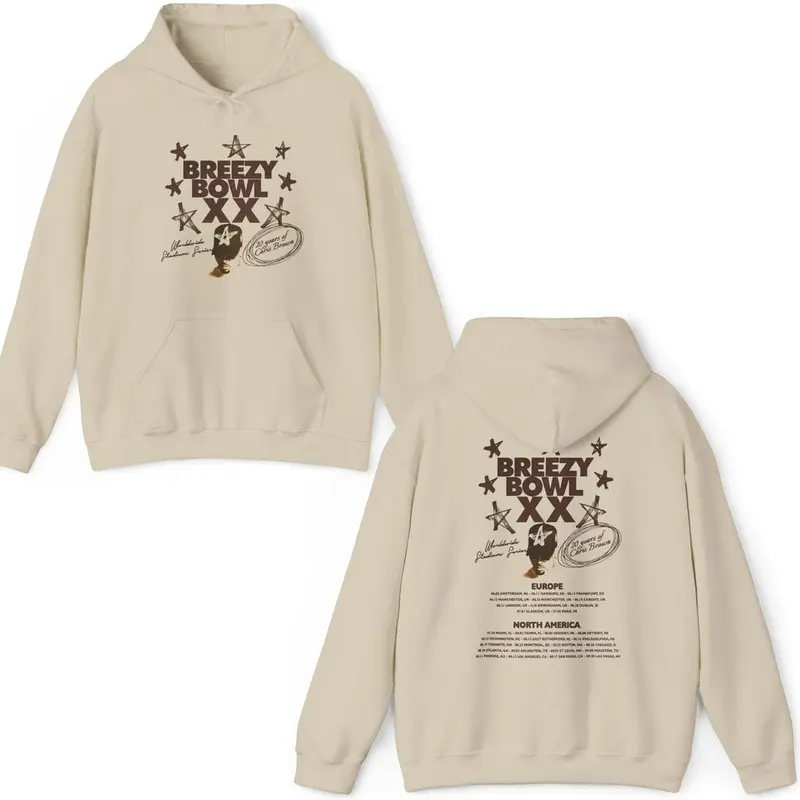 Chris Brown Breezy Bowl XX Tour Hoodie, Chris Brown Album Hoodie, Chris Brown Fan Gift, Chris Brown Merch 0