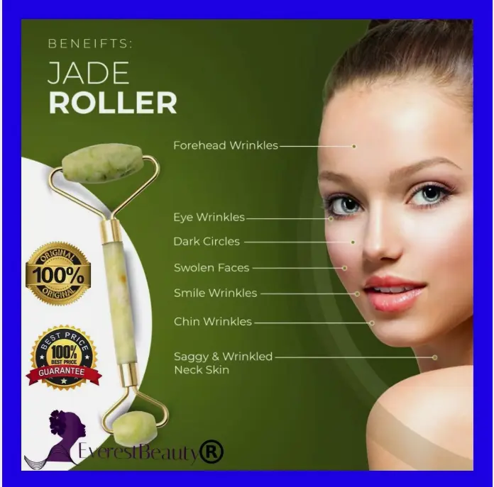 Jade Face Massage Roller Beauty Tool Facial Eye Neck Body Anti Ageing Therapy Skincare Comfort 1