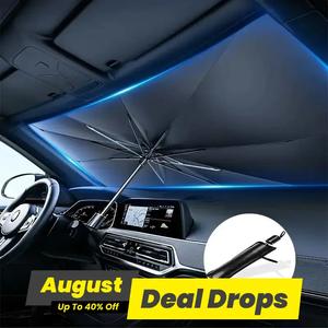 Portable Car Sunshade, 1 Count Automotive Front Windshield Sunscreen Heat Shield, Car Interior Windshield Small Car Cover Umbrella, Easy To Carry, Auto Accessories, Car Essentials, UV Protective Sunshade, Windscreen Shade Cover