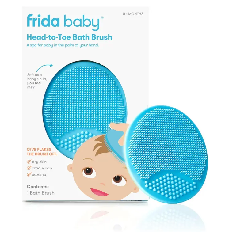 Frida Baby DermaFrida the SkinSoother Baby Bath Brush: Cradle Cap Brush for Babies, Baby Essential for Dry Skin, Cradle Cap Treatment and Eczema