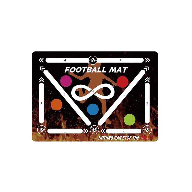 Football training equipment, football training mat. It can improve strength, agility and coordination. It has anti-slip function, is silent and can absorb the impact. It is a training mat for football footwork skills. 6