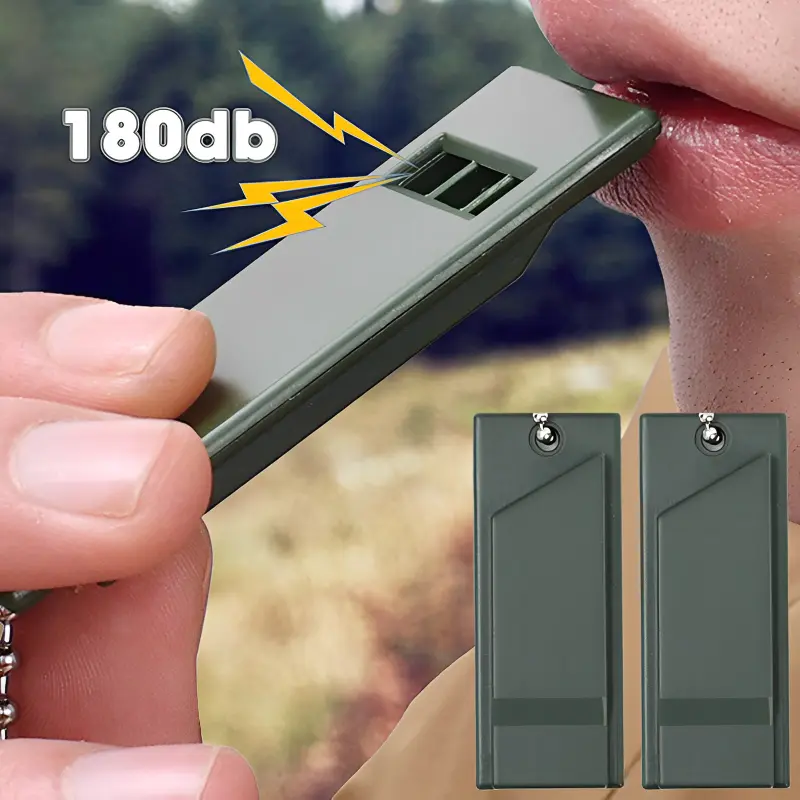 [High-Decibel Whistle] Portable High-Decibel 3-Frequency Survival Whistle | Durable PE Material for Camping & Hiking Emergencies, Camping Accessories 0