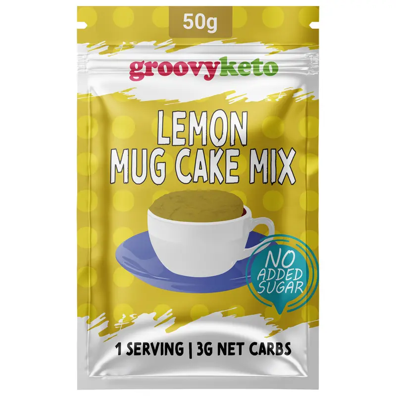 Groovy Keto Lemon Mug Cake Mix Keto Friendly, Low Carb, No Sugar, Diabetic, Baking Bake 1