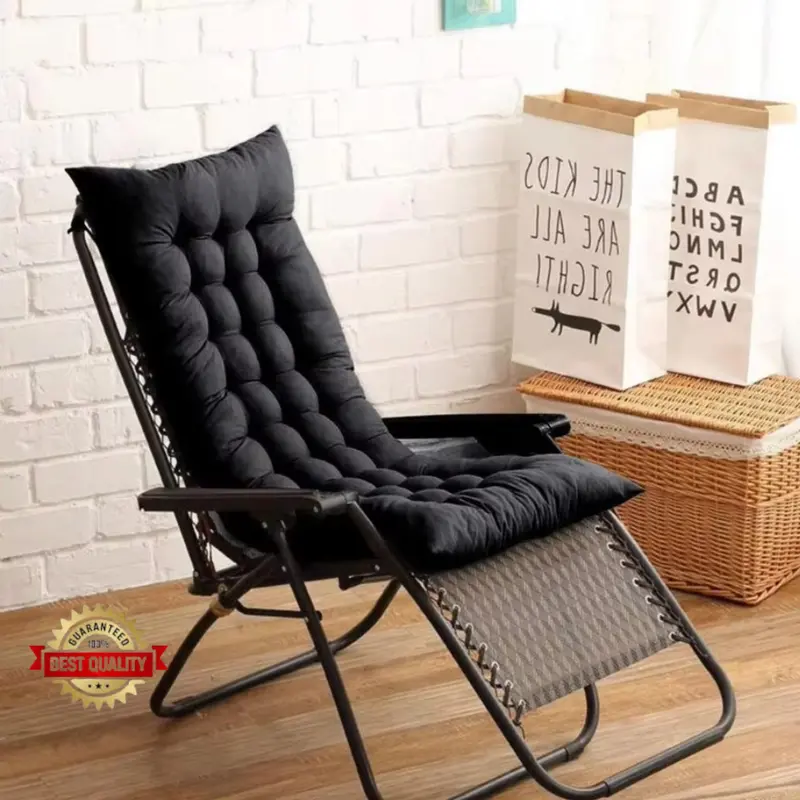 110cm Thick Soft Comfortable Chaise Lounge Chair Cushion, Black 4