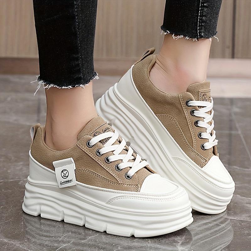2025 Lightweight, Breathable Elegant Women's Colorblock Sneakers with Thick Platform Sole for All Seasons 5