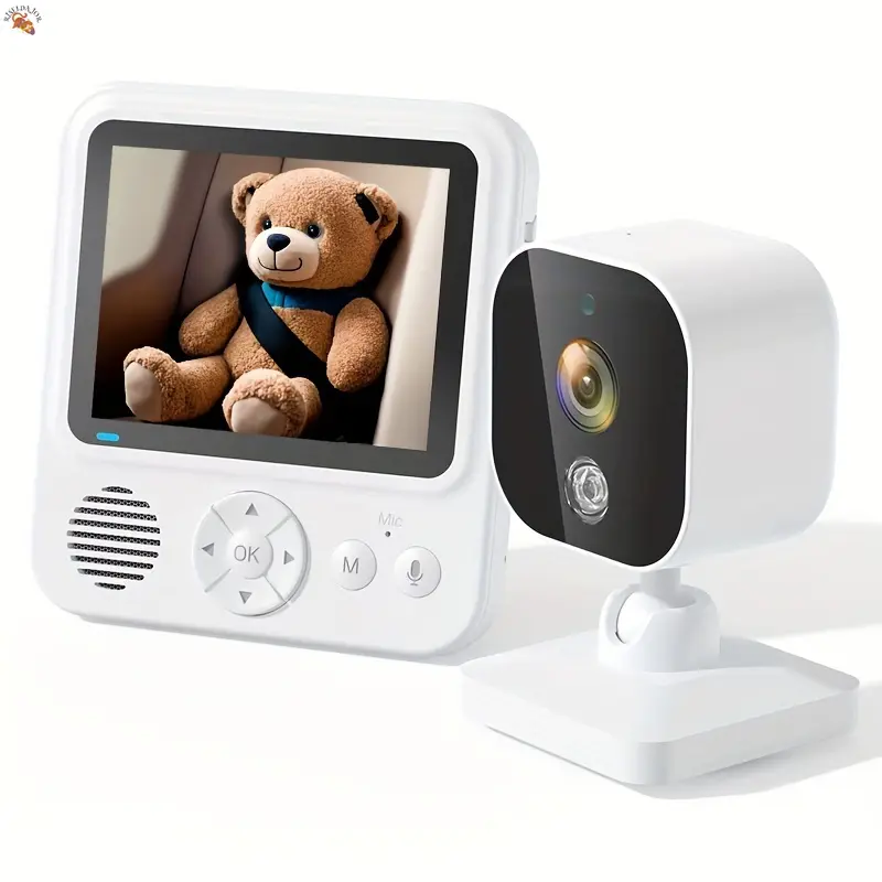 RISELDAJOR  Baby's Guardian Angel: CSSPEW Monitor with 7.11cm LCD, 720P HD, 292.61m Wireless Range, Auto Night Vision, 2-Way Talk, Temp Sensor, Lullabies, 1500Mah Rechargeable Battery, ABS Square, Laptop-Ready