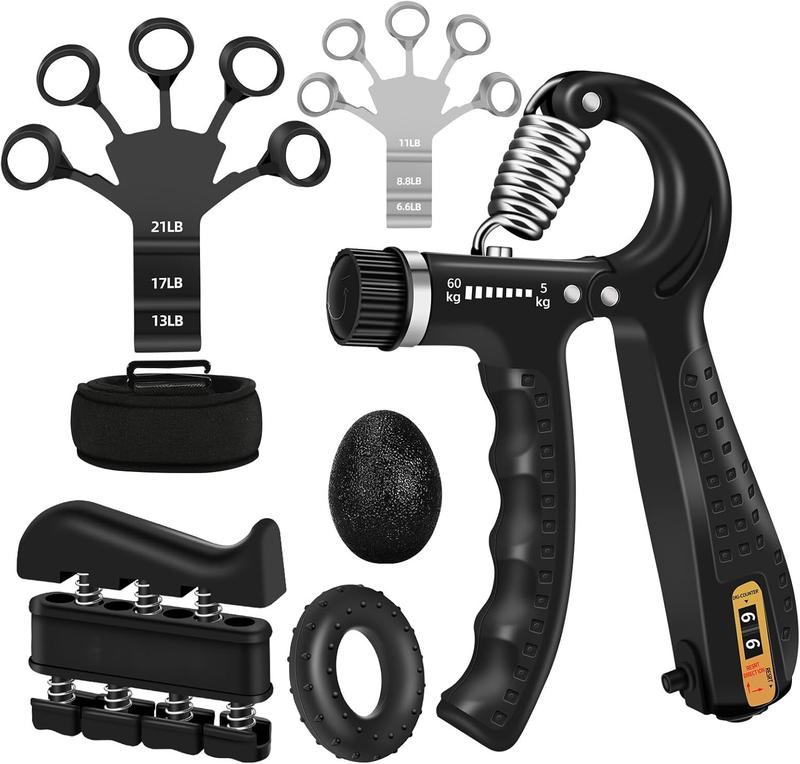 Product Introduction of 5PCS Grip Strength Trainer Kit with Adjustable Hand and Forearm Gripper, Hand Extension Exerciser, Finger Exerciser, Grip Ring & Stress Relief Grip Ball for Muscle Building 0